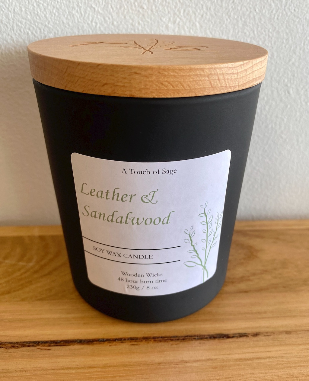 Leather and Sandalwood Candle